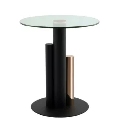 Clearance Wohnen Glas-Beistelltisch in Schwarz mit Rosegold - Charisse