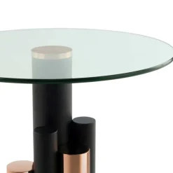 Clearance Wohnen Glas-Beistelltisch in Schwarz mit Rosegold - Charisse