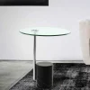 Online Wohnen Glas-Beistelltisch mit Marmorfuß - Mulaku