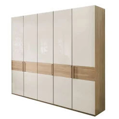 Wohnen Glasfront Kleiderschrank in Beige & Eiche - Emdsiva