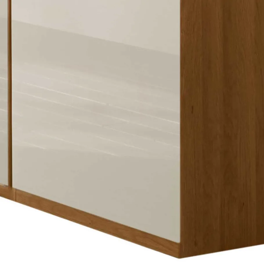 Wohnen Glasfront Kleiderschrank in Beige & Eiche - Emdsiva