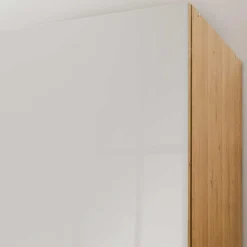 Wohnen Glasfront Kleiderschrank in Beige & Eiche - Emdsiva