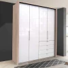 Clearance Wohnen Glasfront Kombi-Kleiderschrank in Weiß - Bosays