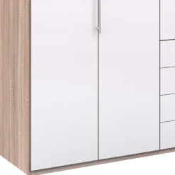 Clearance Wohnen Glasfront Kombi-Kleiderschrank in Weiß - Bosays