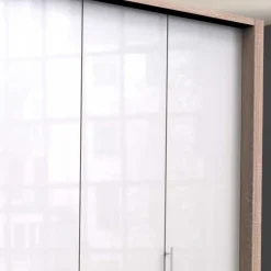 Clearance Wohnen Glasfront Kombi-Kleiderschrank in Weiß - Bosays