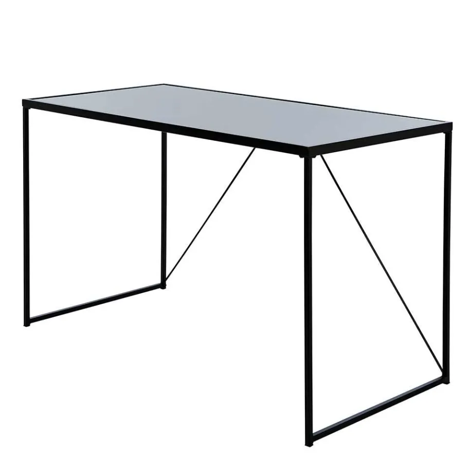 Best Wohnen Glasschreibtisch aus Schwarzglas - Pathos