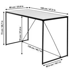 Best Wohnen Glasschreibtisch aus Schwarzglas - Pathos