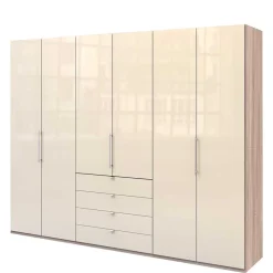 Outlet Wohnen Gleittüren Kleiderschrank in Creme Glasfront - Rativian