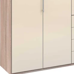 Outlet Wohnen Gleittüren Kleiderschrank in Creme Glasfront - Rativian