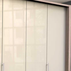Outlet Wohnen Gleittüren Kleiderschrank in Creme Glasfront - Rativian