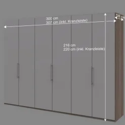 Outlet Wohnen Gleittürenschrank in Weiß & Eiche sägerau - Vaclyn