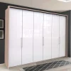 Clearance Wohnen Gleittüren-Schrank mit Glasfront in Weiß - Bosays