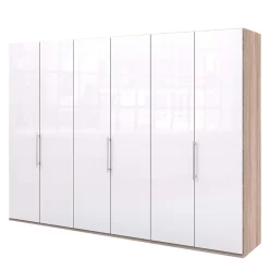 Clearance Wohnen Gleittüren-Schrank mit Glasfront in Weiß - Bosays