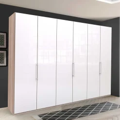 Clearance Wohnen Gleittüren-Schrank mit Glasfront in Weiß - Bosays