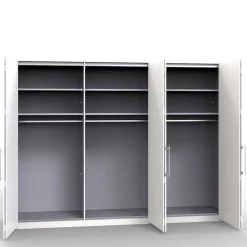 Clearance Wohnen Gleittüren-Schrank mit Glasfront in Weiß - Bosays