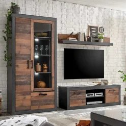 Discount Wohnen Günstige TV Wohnwand Möbel Set - Timuras (dreiteilig)
