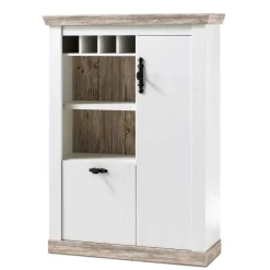 Clearance Wohnen Günstiges Highboard im Scandi Chic Nedita in Weiß