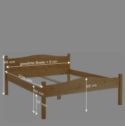 Discount Wohnen Günstiges Holzbett aus Massivholz Kiefer - Verwego