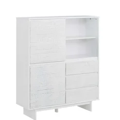 Hot Wohnen Günstiges Kombi Highboard in Weiß lasiert - Vagniu