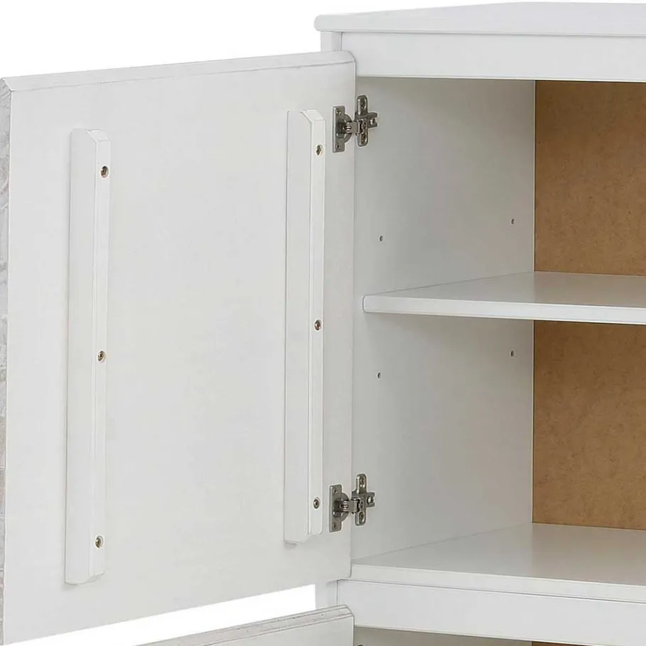 Hot Wohnen Günstiges Kombi Highboard in Weiß lasiert - Vagniu