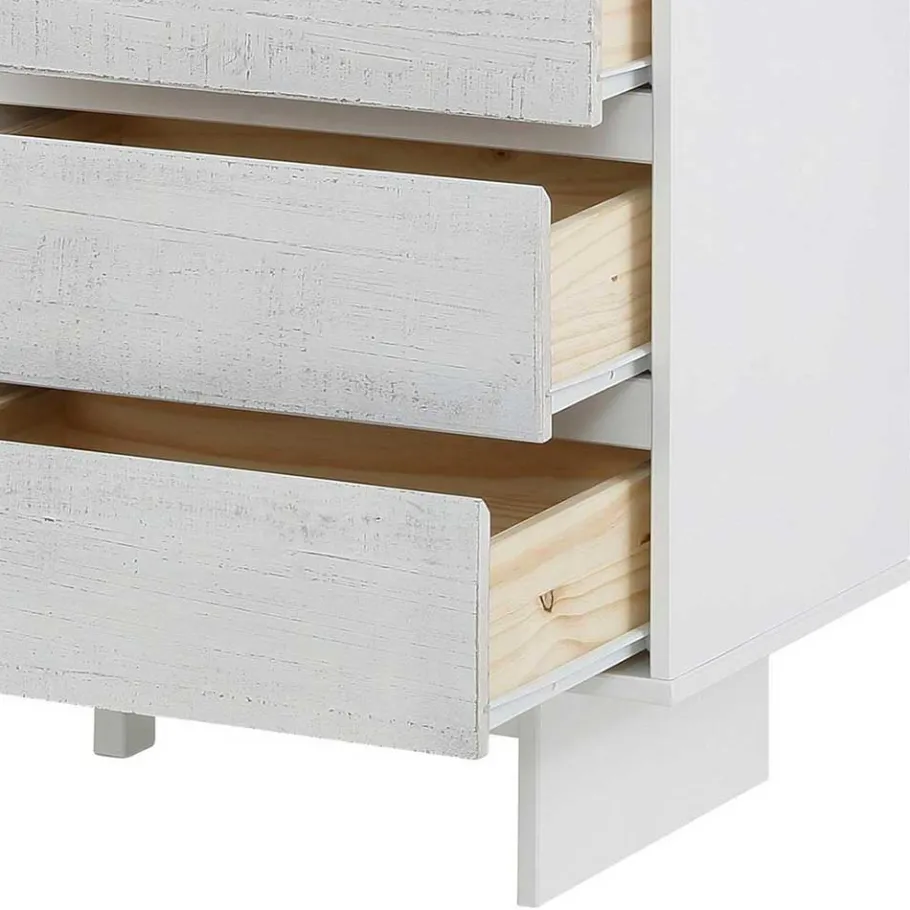 Hot Wohnen Günstiges Kombi Highboard in Weiß lasiert - Vagniu