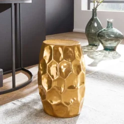 Hot Wohnen Gold lackierter Metalltisch 30x47x30 - Susepa