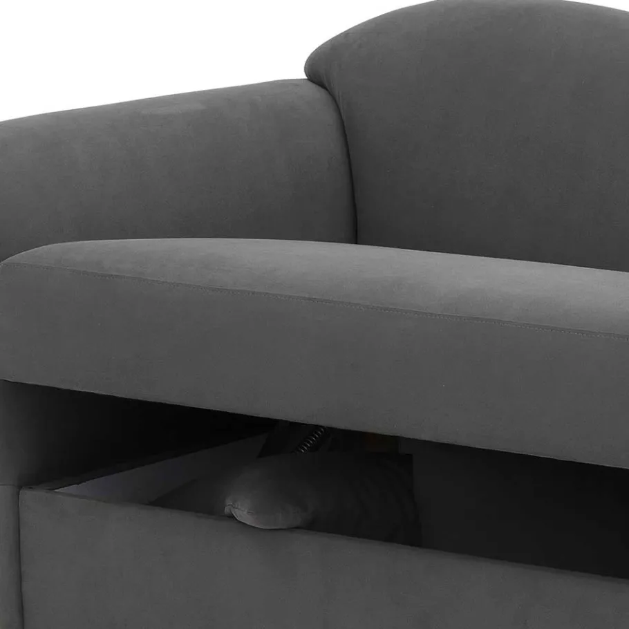 Discount Wohnen Graue Recamiere mit drei Sitzplätzen - Oniassa