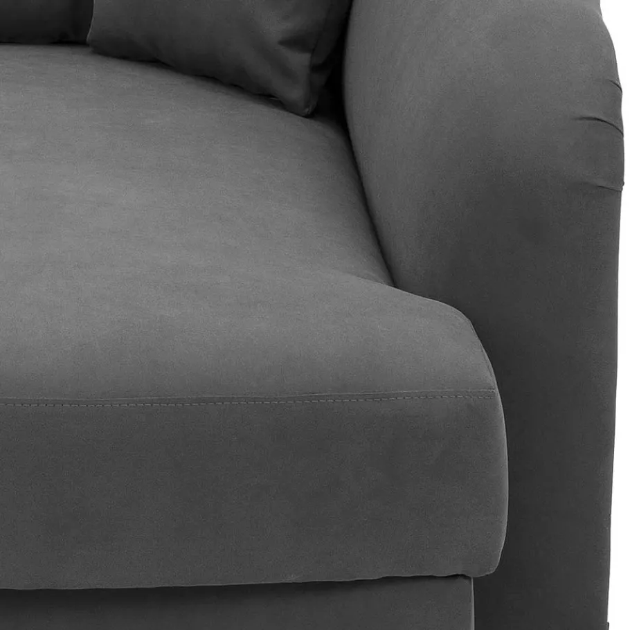 Discount Wohnen Graue Recamiere mit drei Sitzplätzen - Oniassa