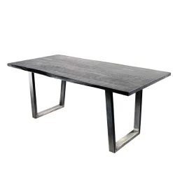 Clearance Wohnen Grauer Baumkanten Esstisch Risa im Loft Style