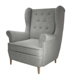 Best Wohnen Grauer Ohrenbackensessel im Skandi Design - Jagoz