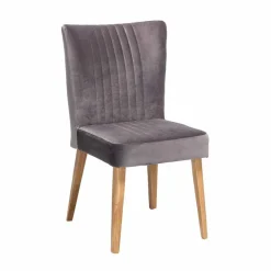 Wohnen Grauer Polsterstuhl Pyra im Mid Century Design (2er Set)