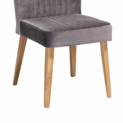 Wohnen Grauer Polsterstuhl Pyra im Mid Century Design (2er Set)