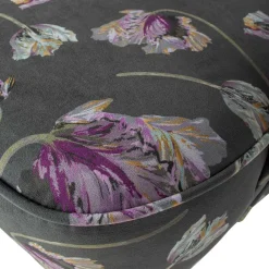 Best Wohnen Grauer Samt Sessel mit Tulpen Lila - Kiyoshi