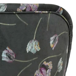 Best Wohnen Grauer Samt Sessel mit Tulpen Lila - Kiyoshi
