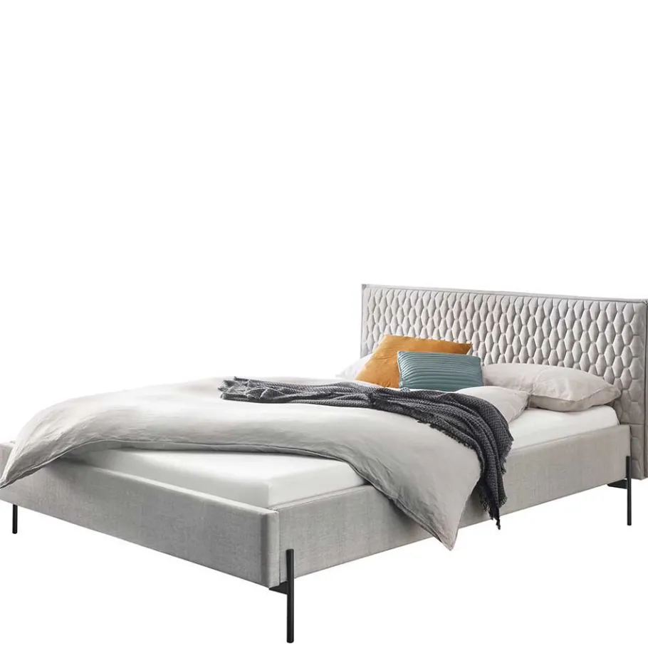 Sale Wohnen Graues Polsterbett im Skandi Design - Fabia