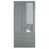 Sale Wohnen Graugrüner Kombi-Kleiderschrank 100 cm breit - Rajavo
