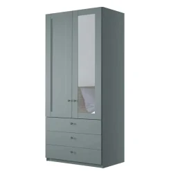 Sale Wohnen Graugrüner Kombi-Kleiderschrank 100 cm breit - Rajavo