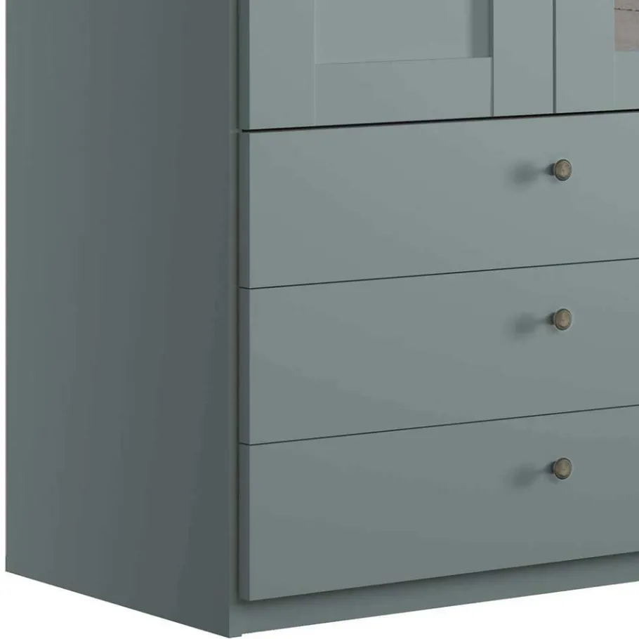Sale Wohnen Graugrüner Kombi-Kleiderschrank 100 cm breit - Rajavo