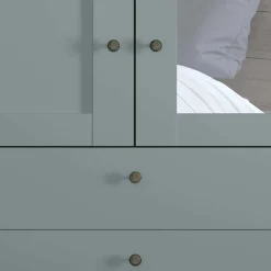 Sale Wohnen Graugrüner Kombi-Kleiderschrank 100 cm breit - Rajavo