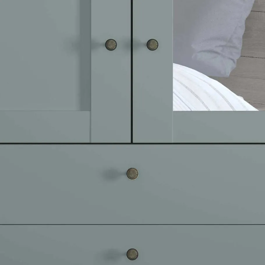 Sale Wohnen Graugrüner Kombi-Kleiderschrank 100 cm breit - Rajavo