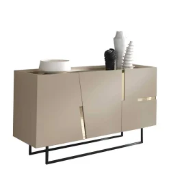 Discount Wohnen Große Kommode in Taupe mit Spiegel in Bronze - Fashiona