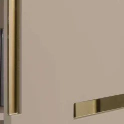 Discount Wohnen Große Kommode in Taupe mit Spiegel in Bronze - Fashiona
