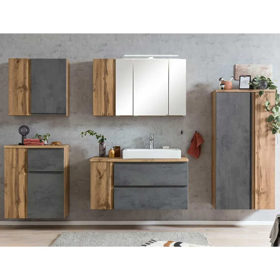 New Wohnen Großes Möbelset Badeinrichtung - Mia (fünfteilig)