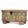 Discount Wohnen Handbemalte Holztruhe mit Blumen Motiven - Hectos