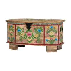 Discount Wohnen Handbemalte Holztruhe mit Blumen Motiven - Hectos