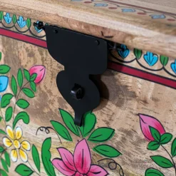 Discount Wohnen Handbemalte Holztruhe mit Blumen Motiven - Hectos