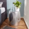 Best Wohnen Handgearbeiteter Alu-Beistelltisch in Silber - Wake
