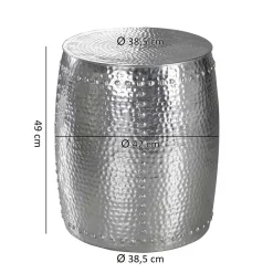 Best Wohnen Handgearbeiteter Alu-Beistelltisch in Silber - Wake