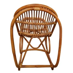 Online Wohnen Handgearbeiteter Schaukelstuhl aus Rattan Geflecht - Ledro