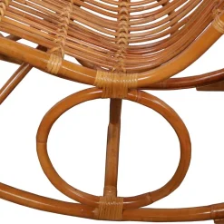 Online Wohnen Handgearbeiteter Schaukelstuhl aus Rattan Geflecht - Ledro